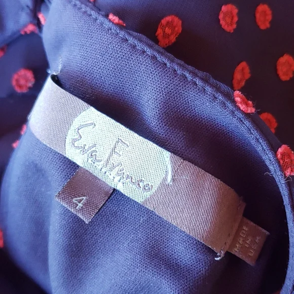 Anthropologie EVA FRANCO Ruffled Clipdot Dress sz 4 Women's - Picture 8 of 11